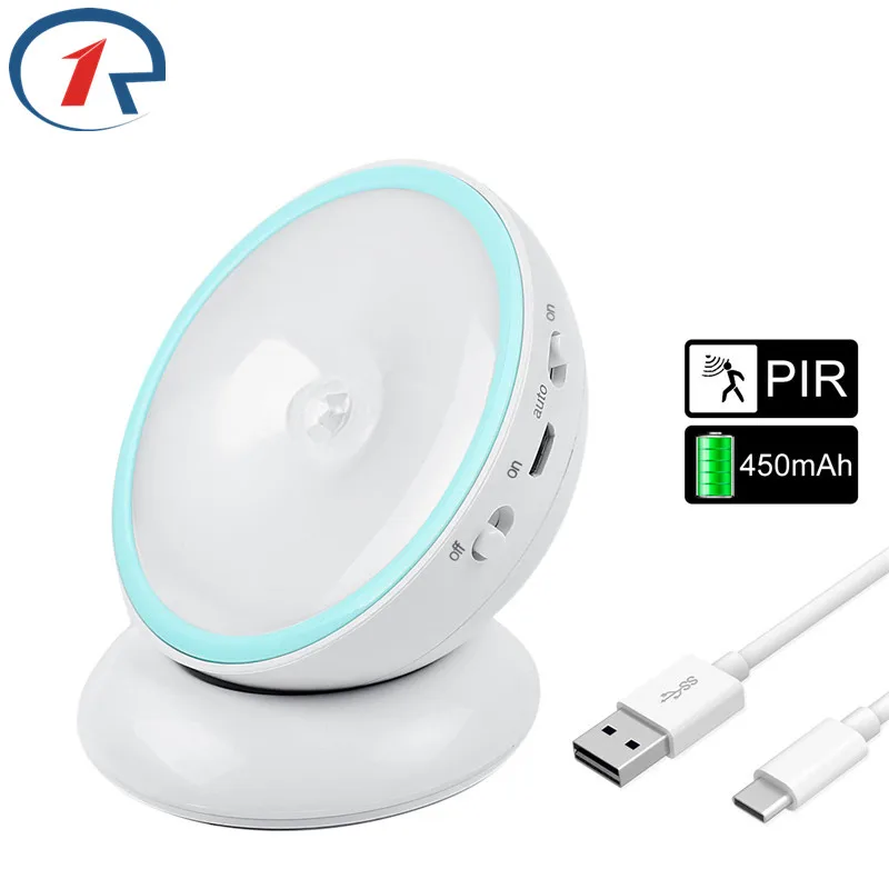 

ZjRight 5LED PIR Body Motion Sensor Activated table lamp Night Light Induction Closet Corridor Cabinet Indoor lighting moon lamp