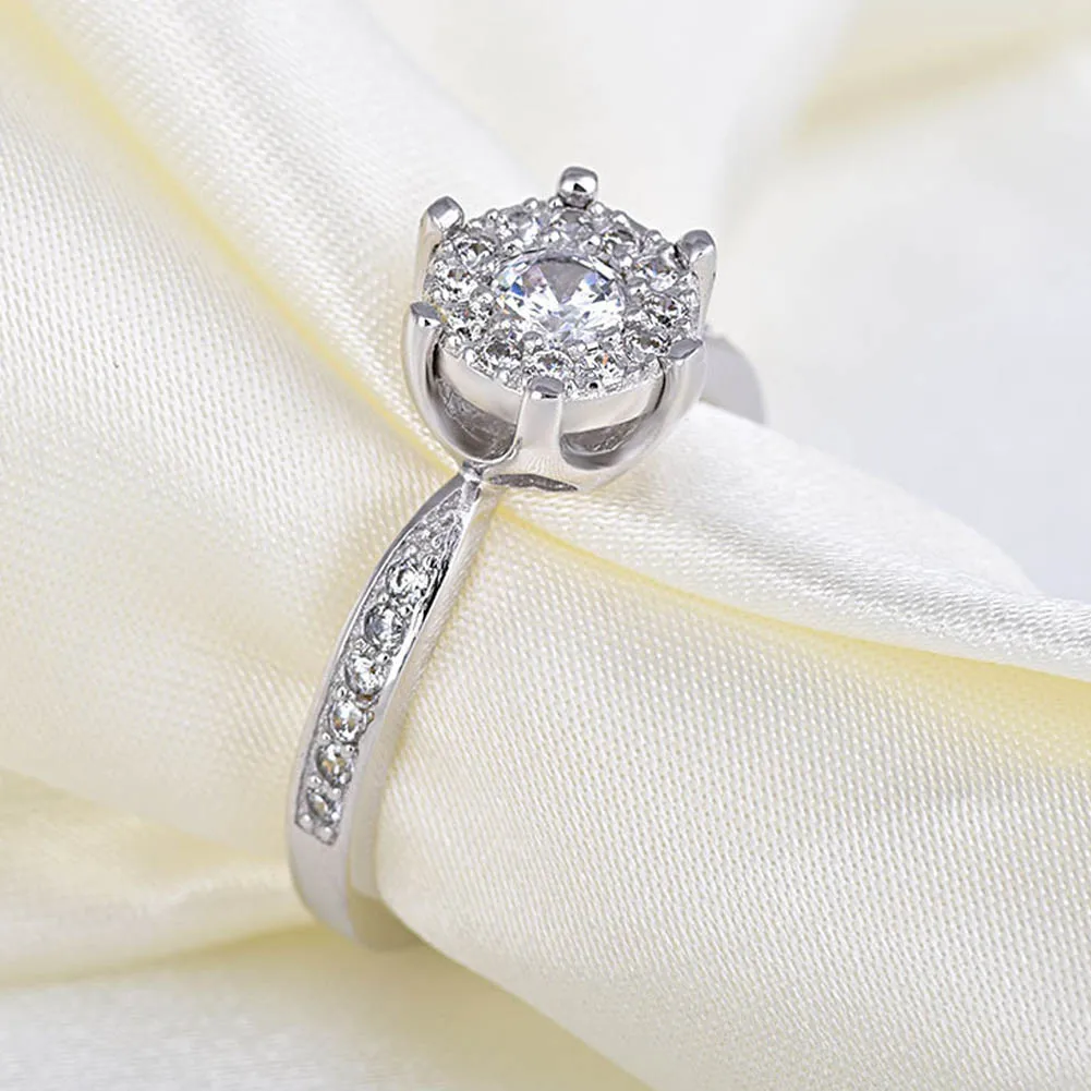 Korean Wedding Rings Eight Heart Eight Arrows Rhinestone Zircon Ring