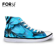 FORUDESIGNS/ Осенняя Женская парусиновая обувь с высоким берцем zapatos mujer модная обувь с перьями в виде животных на шнуровке Классическая Вулканизированная обувь