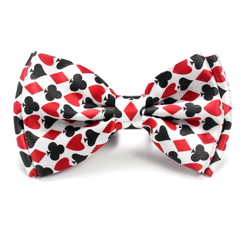 Men Bow Ties Fashion Playing Card/Poker Red Black Tuxedo Dress Party Formal Gift Wedding Shirts Cravat bow ties