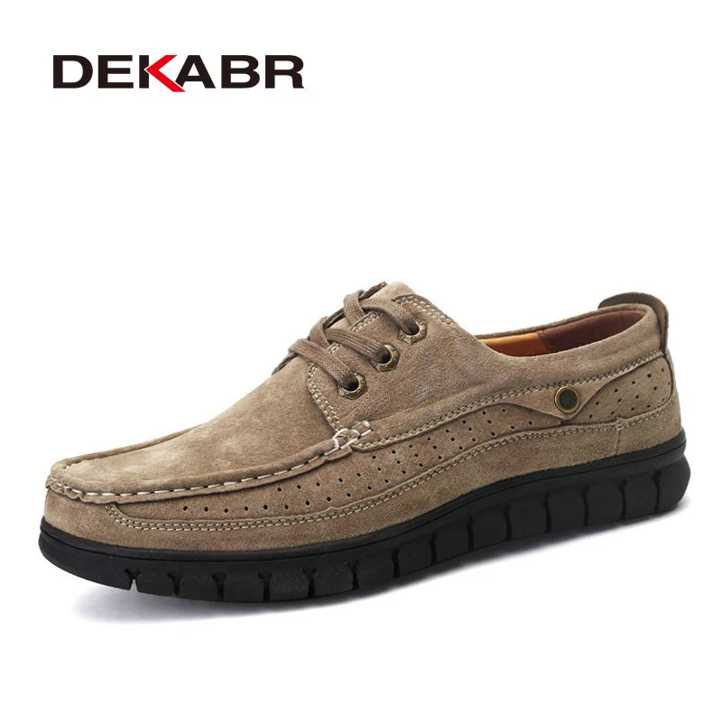 

DEKABR Men Fashion Breathable Business Shoes Men 2018 Luxury Brand Quality Scrub Handmade Moccasins For Man Soft Leather Flats