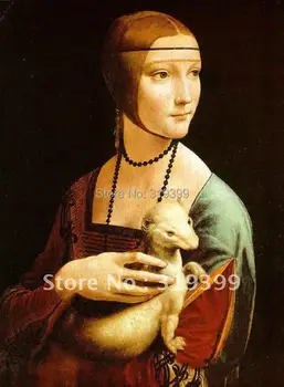 

Oil Painting Reproduction on linen canvas,The Lady with an Ermine by Leonardo Da Vinci,Fast Free Shipping, 100% handmade,Museam
