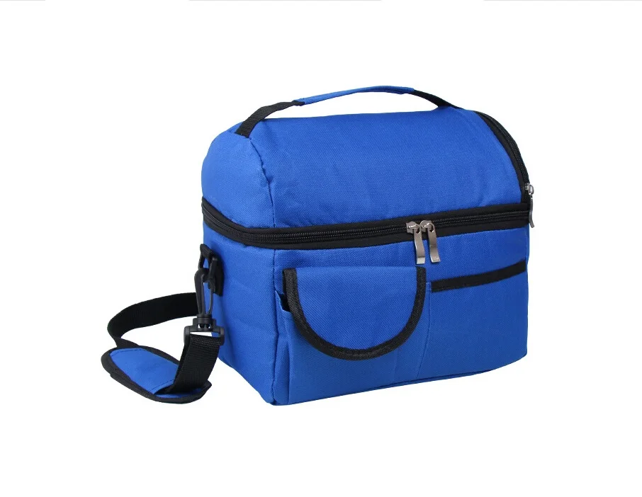 Нейтральная модная сумка для обеда многофункциональная Толстая двойная изоляционная сумка для пикника 8л - Цвет: Dark blue