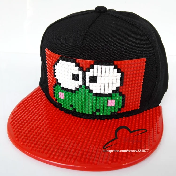 Модные Мультяшные лягушки дизайн DIY Кирпич Snapback шапки для мужчин летние мозаики крутая шляпа для женщин съемные шапки - Цвет: 4