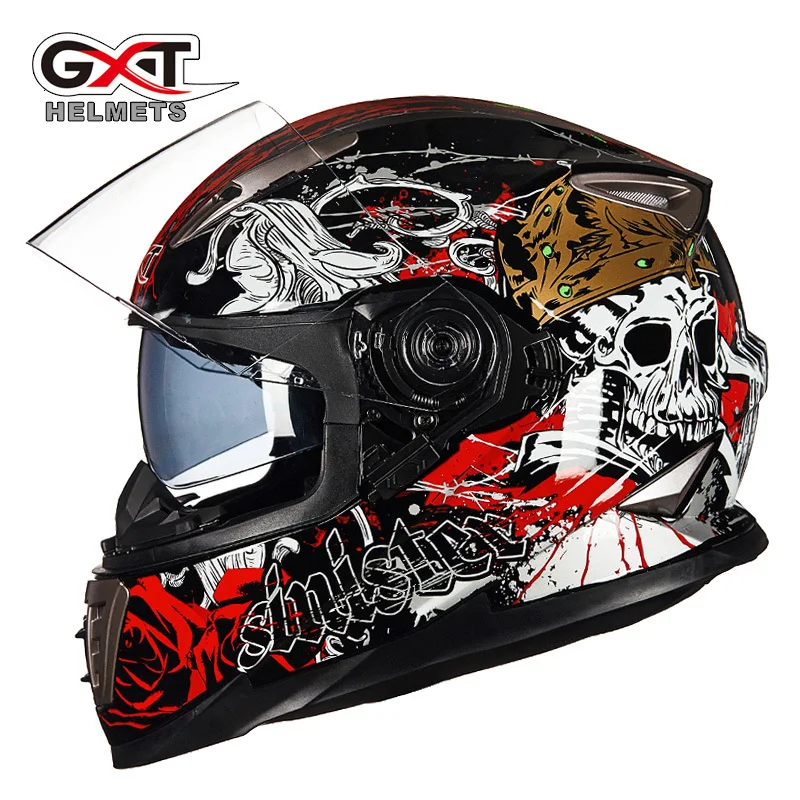  2017 Winter New GXT Double visor Motorcycle Helmet G-999 Full Face Motorbike Helmets moto Knight eq