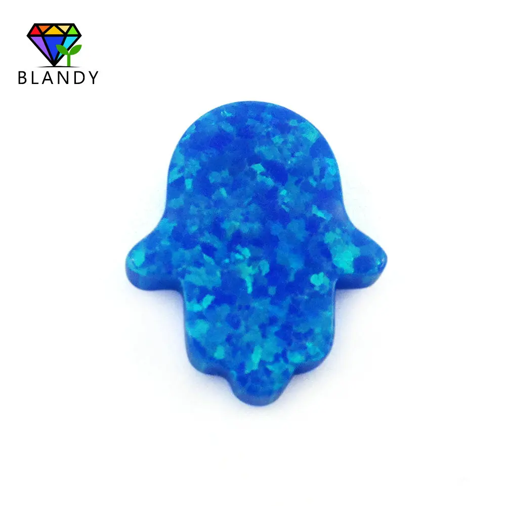 Spedizione Gratuita 11X13Mm Hamsa Opal Beads Di Alta Qualità Fatima A Forma Di Mano Sintetico Op05 Pietra Blu Per Gioielli Fai Da Te