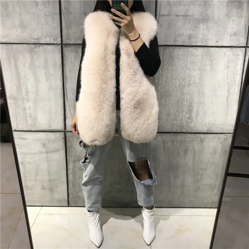 

ladies' natural fur gilet women real fur vest quality fox fur vest
