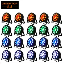 Цена 20 XLOT 80 Вт ED плоский Par свет RGB DMX управление вечерние дискотеки Xmas бар DJ сценическое освещение 1x30 W+ 9x3 W Линейное Регулирование яркости