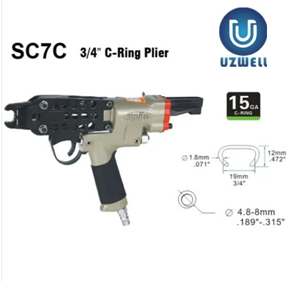 UZWELL SC7C Pneumatic C-Ring Gun, Air Nail Gun , Hog Ring Plier , C-Ring Naier Original Authentic