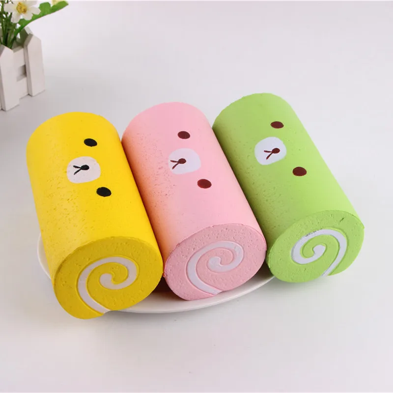 15cm Jumbo Slow Rising Bear Swiss Cake Roll Squishy Soft Simulation Bread Kids Squeeze Toy ...