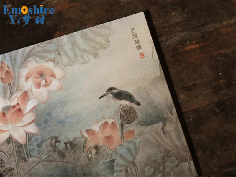 Уникальный дизайн Китай Шикарный цветок лотоса кисточкой кулон провод блокнот проводной блокнот дневник Подарочная книга винтажный