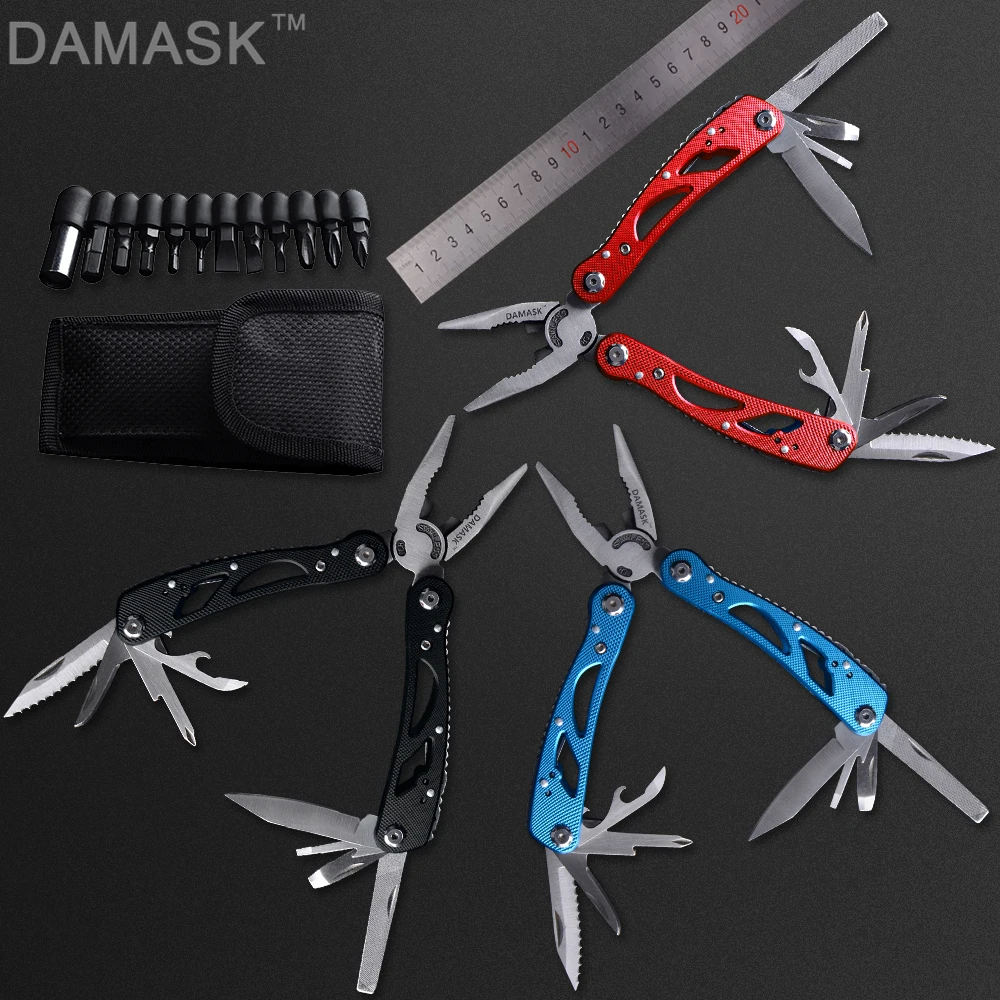 

DAMASK Multi Tool Knife pliers 22 in1 hand tool pliers,440C stainless steel multifunctional hand folding plier(3 colors)