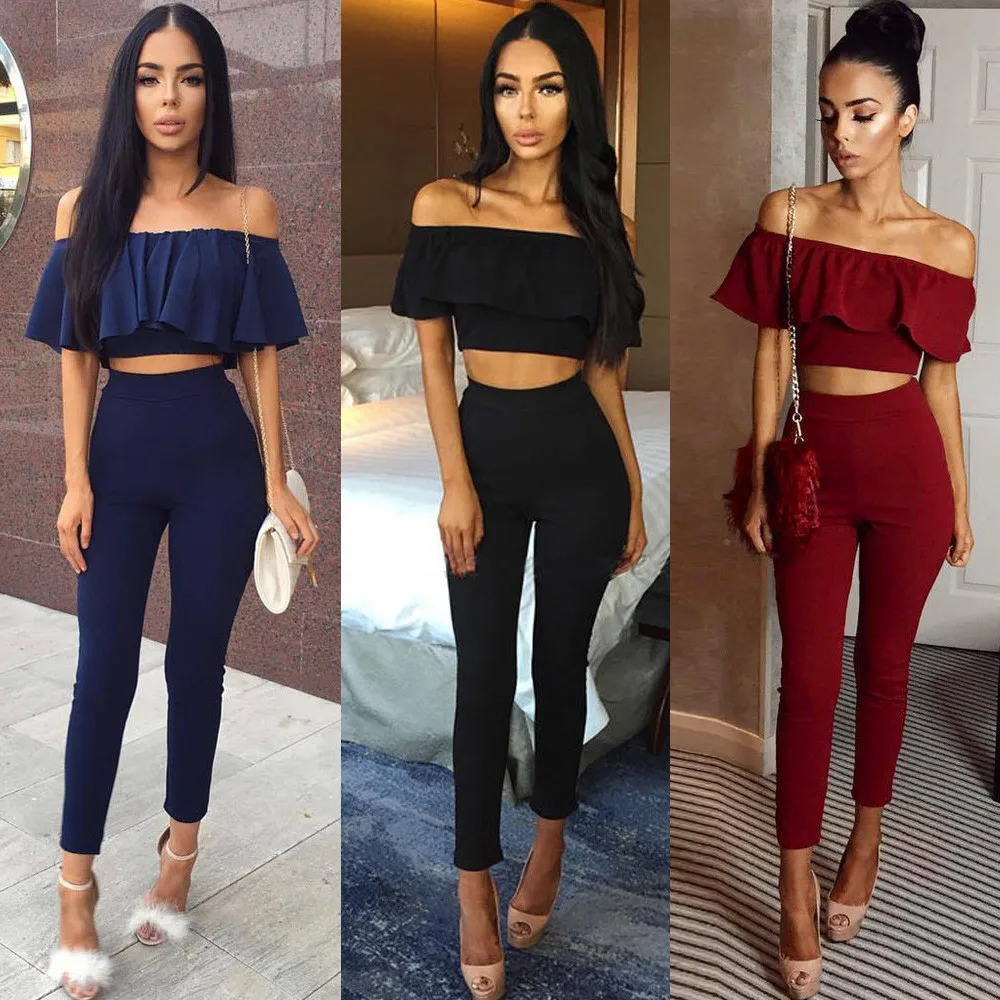 

sexy Elegant ruffles Jumpsuit Women 2 Piece Top Jumpsuit daily summer holiday beach sweet Sleeveless Playsuit Mono Mujer#ssw