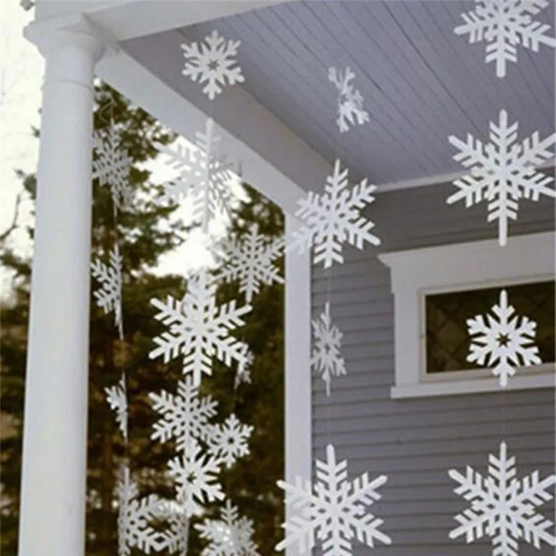 Christmas Snowflake Hanging Garlands Home Ceiling Christmas Decor DIY White