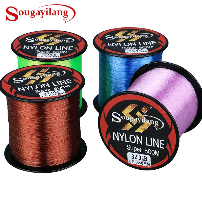 

Sougayilang 1-8# 500M Nylon Fishing Line 4 Strands Nylon Fishing Line 11.0-36.3LB Multifilament Fishing Line Smooth Pesca