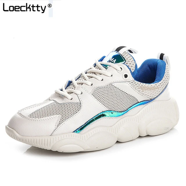

Loecktty Sneakers Women Casual Shoes Fashion 2019 luxury shoes women designers Sneaker Genuine Leather Shining WomanTennis Shoes