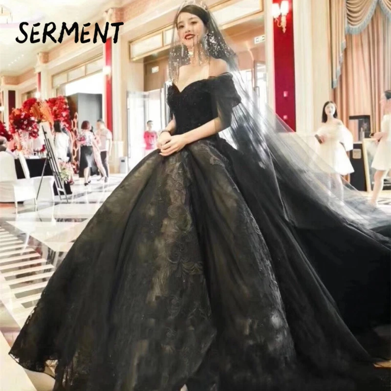 Baziiingaaa فساتين زفاف سوداء القوطية خمر ثوب حفلة على شكل قلب زين الدانتيل فستان الزفاف Wedding Dresses Aliexpress