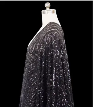 

black Sequin Fabric,wedding photography prop, super luxury sequin fabric, by the yard