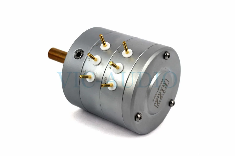 1 шт. потенциометр громкости для EIZZ 10 к 25 к 50 к 100 к 250 к 24 шага DIY Hifi стерео аудио аттенюатор позолоченные медные булавки