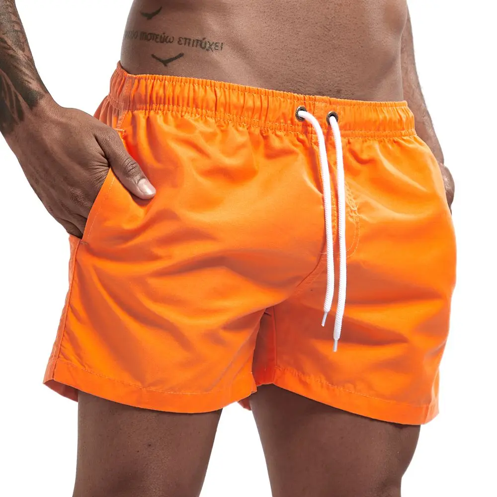 Бренд jockmail новые мужские шорты домашние брюки гладкие пляжные брюки тонкие брюки шорты 14 цветов Summer летние спортивные шорты для отдыха - Цвет: Оранжевый