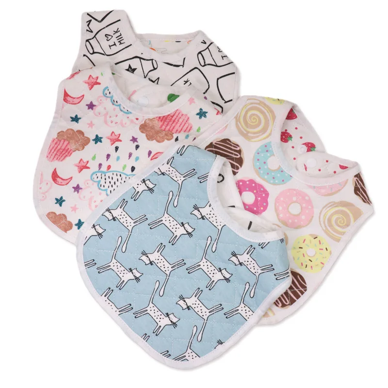 

Newborn baby graffiti vest saliva towel tie easy to fix children's bib positive and negative 2 dual-use anti-wear to keep warm