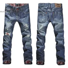 Мужская Стильный Разработанный Прямо Slim Fit Брюки Повседневная Жан Брюки Размер 30-34 B16