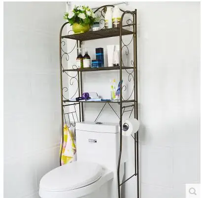 Железный художественный туалетный туалет получает стеллаж для хранения в ванной комнате стиральной машины