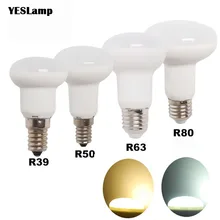 Lâmpada de led e14 e27 regulável, r39, r50, r63, r80, r80, luz de ampola, 5w, 7w e 9w economia de energia casa 220v 110v