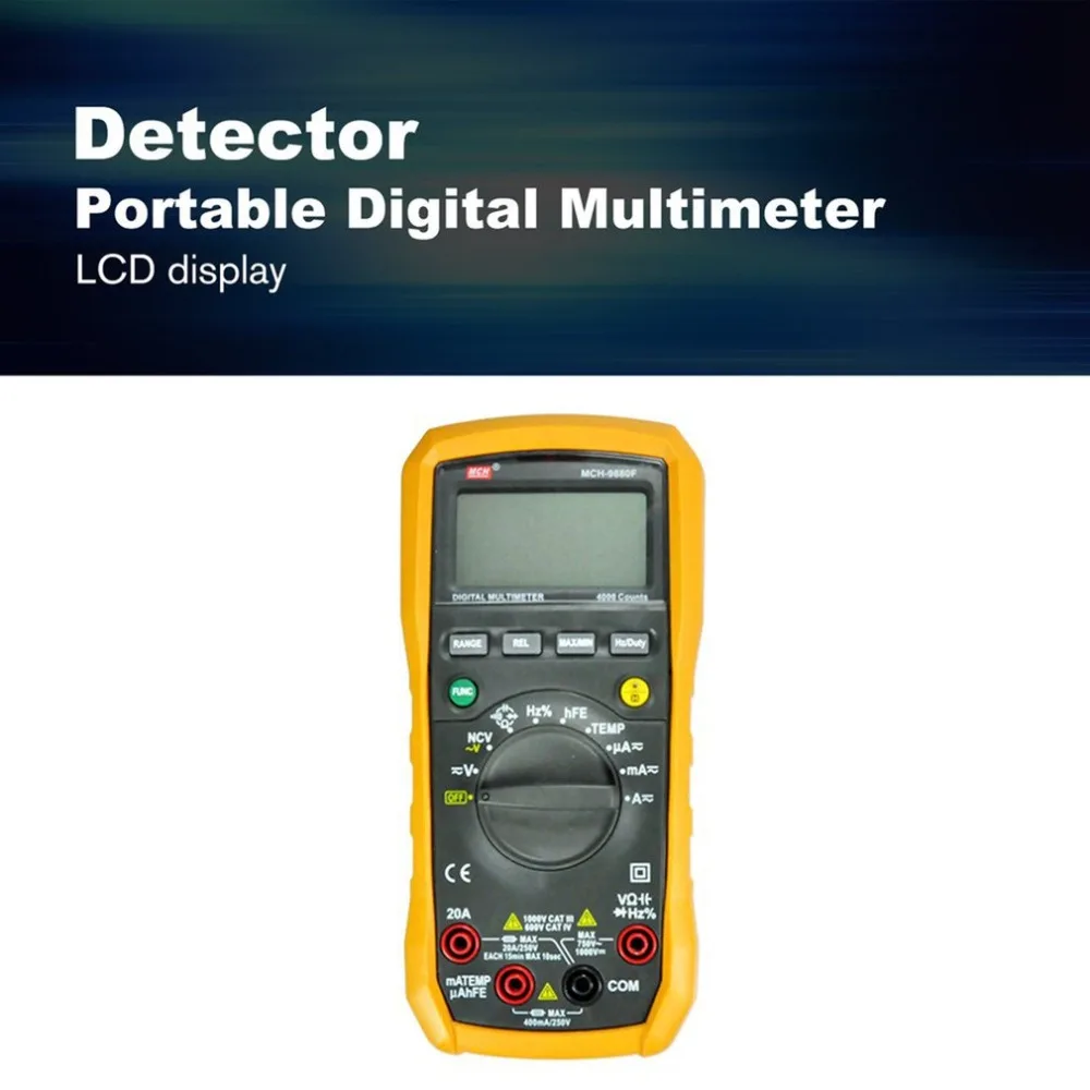 Профессиональный MCH9880F Автоматический диапазон цифровой мультиметр AC DC Вольтметр портативный цифровой мультиметр