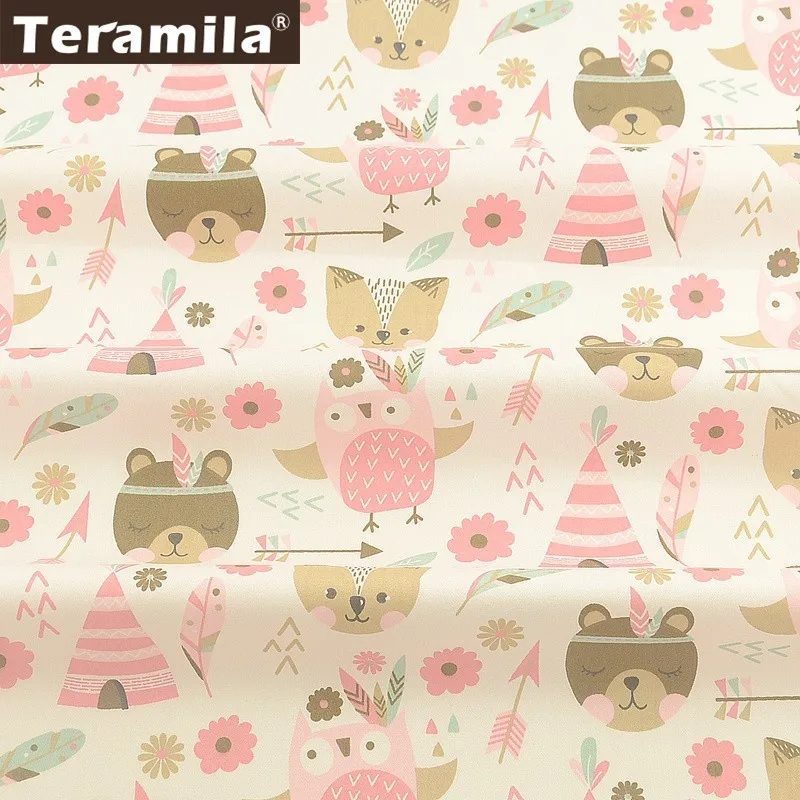 Teramila хлопок ткань метр мультфильм дизайн Telas Por Metro DIY лоскутное одеяло платье Домашний Tissu простыня для детей
