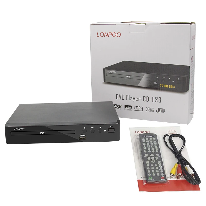 LONPOO мини USB RCA HDMI dvd-плеер без региона несколько OSD языков DIVX DVD CD RW плеер светодиодный дисплей плеер DVD MP3