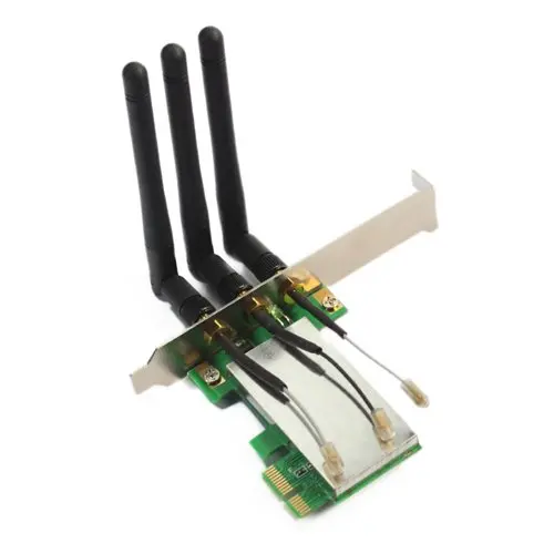 YOC Горячее предложение Mini PCI-E для PCI-E Экспресс X1 Беспроводной WI-FI адаптера с 3 антенны