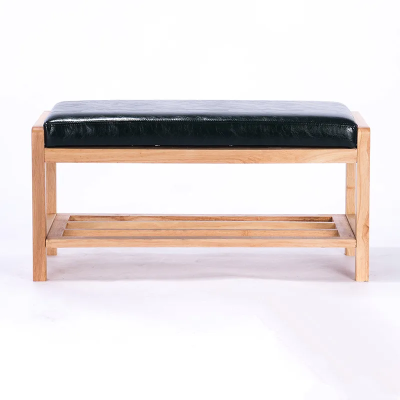 PU Leather Shoe Rack Ottoman Organizer & Hallway Bench With Cushion Living Room Furniture Shoe Shelf Holder Storage Organizer