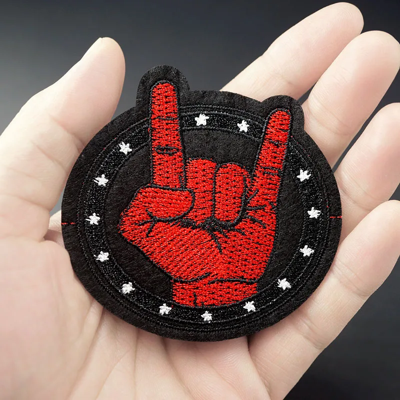 

ROCK Size:7.0x7.0cm DIY Patches Cloth Patch Embroidered Cute Badges Hippie Iron On Cartoon Patches For Clothes Sticker