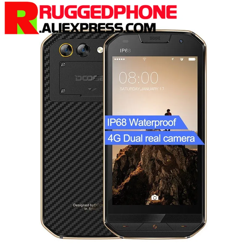 DOOGEE S30 смартфон IP68 двойная задняя камера 5580 мАч 5 0 &quotHD MTK6737 Android 7 2 ГБ + 16 Гб 8 Мп