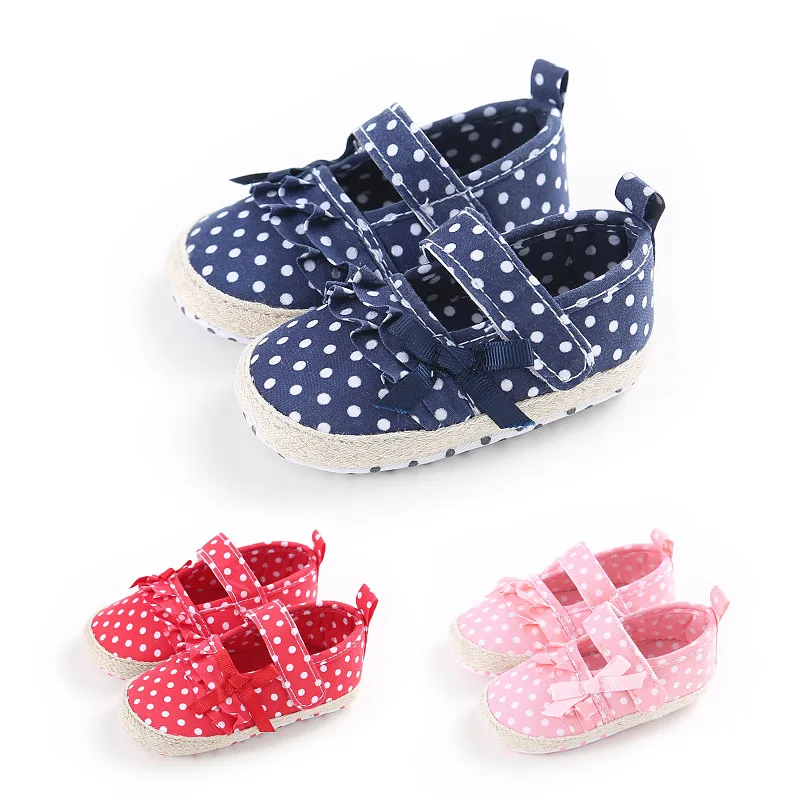 Baby Shoes, Princess Shoes, Little Bow, Polka Dot Toddler First Walkers