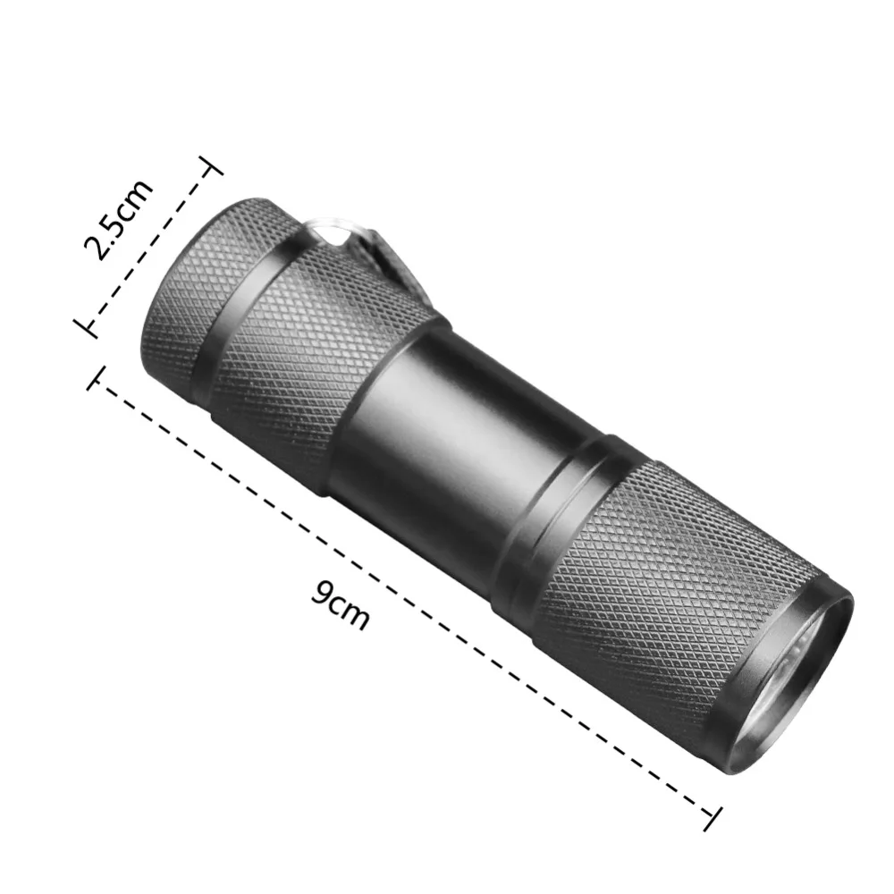 Портативный мини светодиодный ультрафиолетовый светильник 395nm фиолетовый светодиодный фонарь вспышка светильник маркер с невидимыми чернилами Обнаружение УФ лампа 3AAA