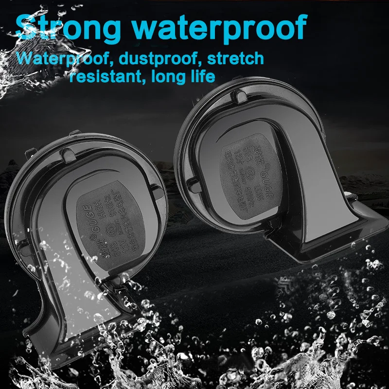 Tanie 12V wodoodporny klakson uniwersalny ślimak trąbka pneumatyczna wysokie i niskie ciśnienie głośnik tubowy 130db dla samochodów motocykl ciężarówka