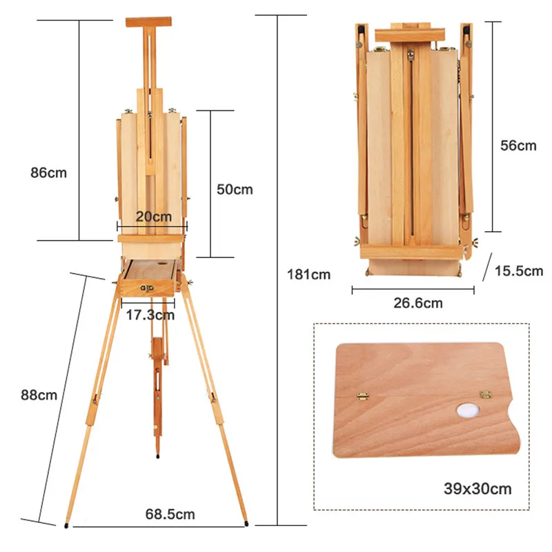  Portable Folding Durable French Easel Wooden Sketch Box Artist Painters Tripod Painting Supplies Ea