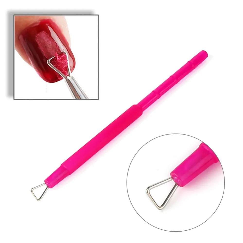 

1pcs Metal Triangle Head Stick Rod UV Gel Polish Remover Nail Cuticle Pusher Tool Manicure Cleaner Care Tools #263343