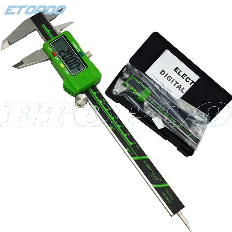 

6"/150mm Large LCD screen Smooth-gliding Durable Stainless Steel Digital Caliper Electronic Measuring Tool micrometer gauge