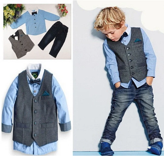 vest and tie with jeans