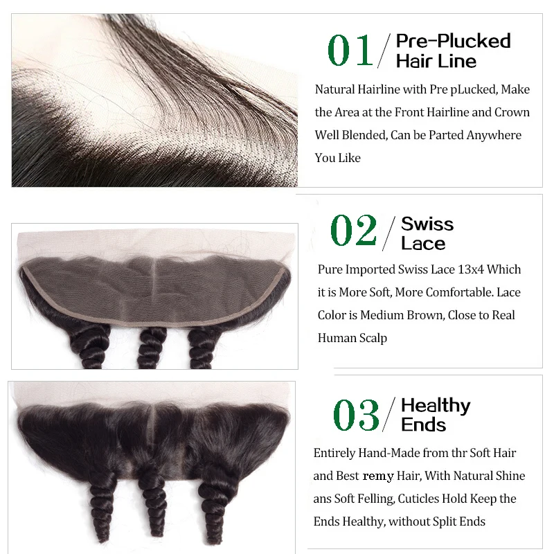 Loose Wave Bundles With Frontal 4 Pcs Human Hair Weaves Peruvian Hair 3 Bundles With Frontal 13X4 Lace Closure Remy Aircabin Loose Wave Bundles With Frontal 4 Pcs Human Hair Weaves Peruvian Hair 3 Bundles With Frontal 13X4 Lace Closure Remy Aircabin