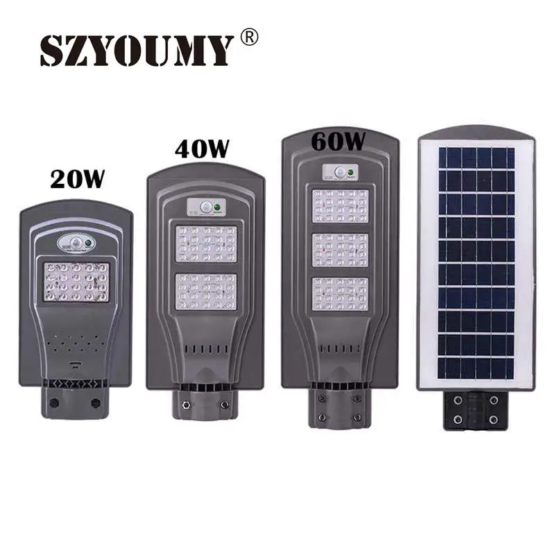 

SZYOUMY 20W 40W 60W LED Solar Light PIR Motion Sensor Wall Light Solar Garden Outdoor Solar Led Light Path Home Garden Light