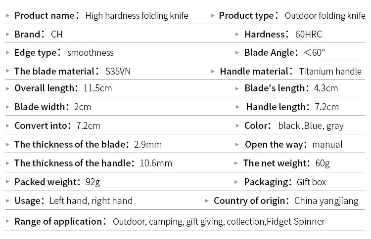 СН подлинный титановый нож S35VN стальной складной тактический нож с шариковым подшипником для кемпинга охоты карманный нож EDC