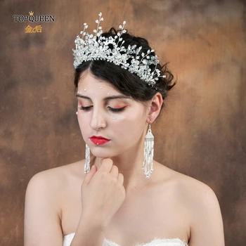 

TOPQUEEN HP199 Wedding Hairband Bridal Jewelry Bridal Hairband With Pearl and Crystal Handmade Wedding Hair Accessories