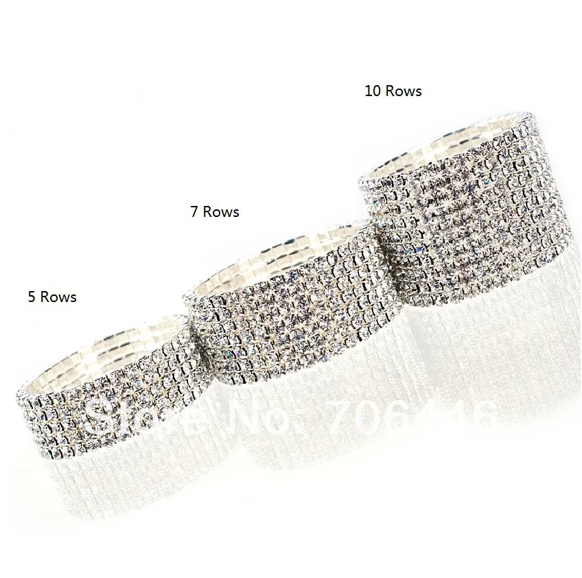 Rhinestone Crystal Diamante Stretch Wedding Bridesmaid Bracelet Silver