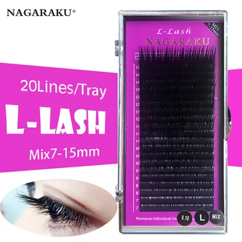 

NAGARAKU L curl 20rows/tray 7~15mm mix mink eyelash extension L curl individual eyelashes,L lashes,L false eyelashes.