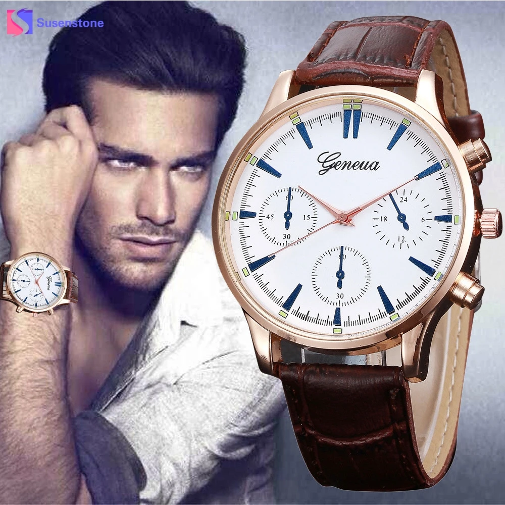 

2019 New Arrival Men Watch Analog Quartz Leather Band Man Wristwatch Simple Design Casual Dress Watches relogio masculino