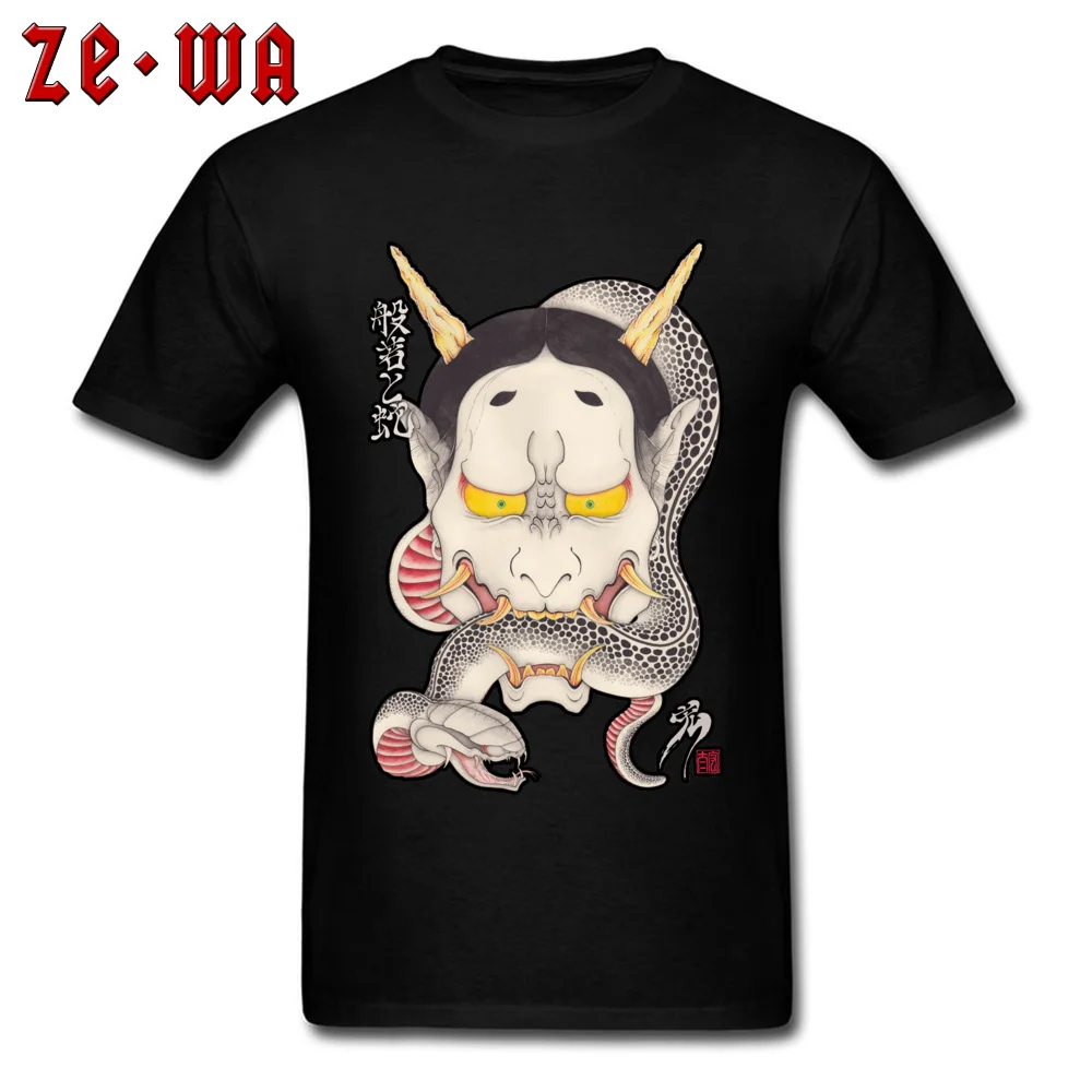 Hannya/футболка с принтом Мужская футболка Уникальные футболки японская маска со